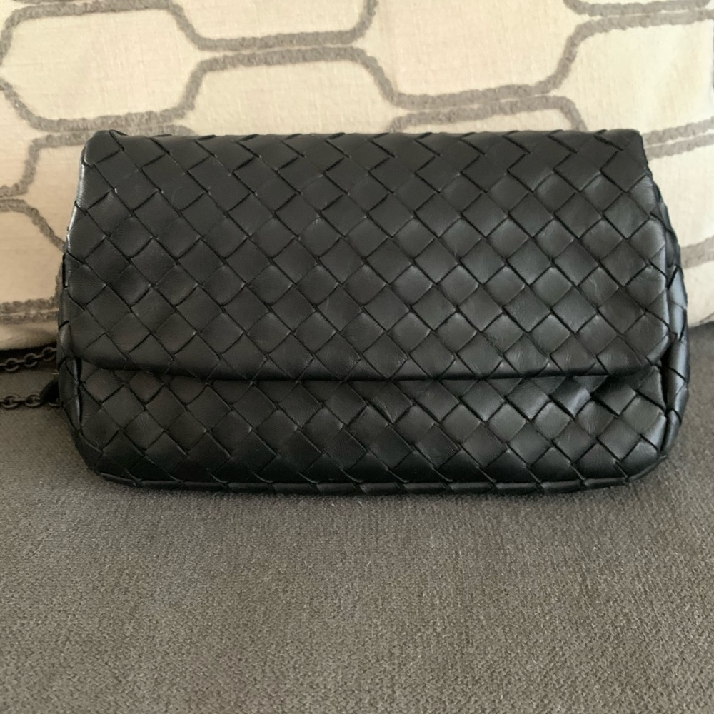 Bottega Veneta Black Crossbody with Chain Straps